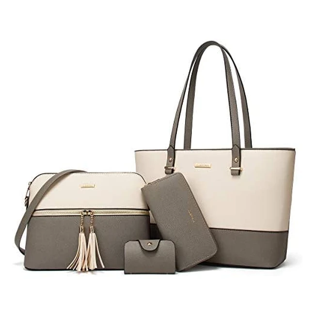 YTL Women's Handbags - PU Leather, Large Shoulder Crossbody Set (4pcs) for Girls