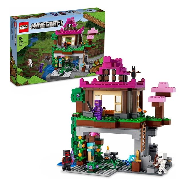 LEGO 21183 Minecraft Trainingsgelände: Haus und Höhle für Jungen und Mädchen ab 8 Jahren mit Skelett, Ninja, Schurke und Fledermaus