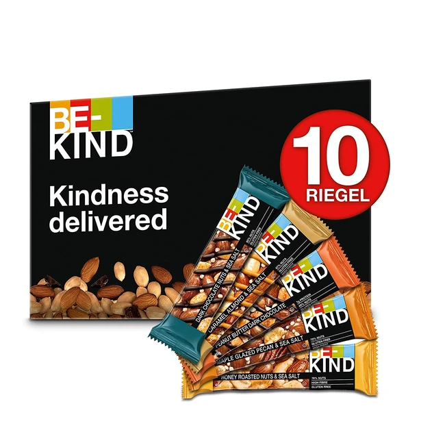 Probierpaket bekind Nussriegel - 10x40g mit 5 Geschmacksrichtungen, gesund und proteinreich