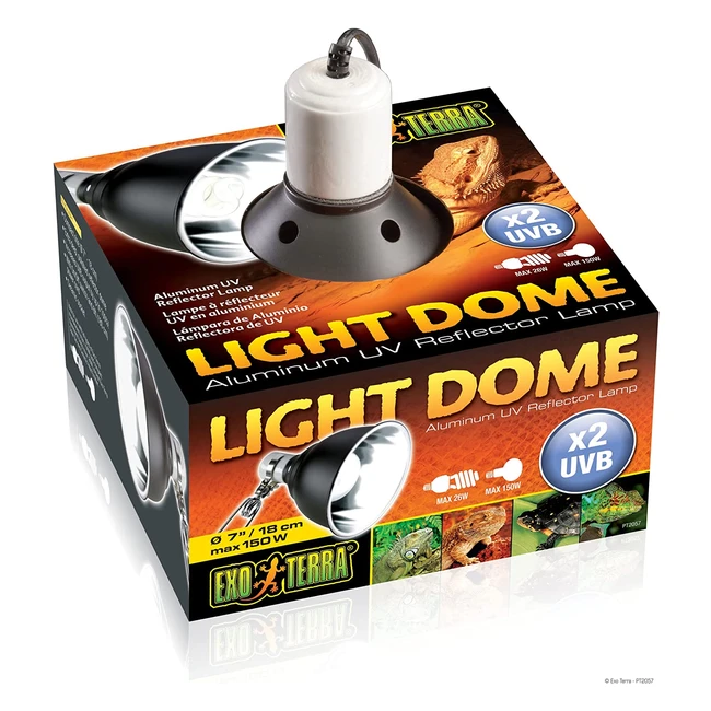 Exo Terra Reptile Amphibians Dome Light Stand - 150W, Deep Polished Reflector, Ceramic Socket