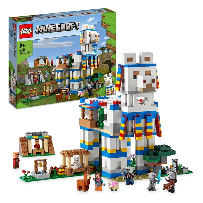 LEGO 21188 Minecraft Lamadorf Set - Toy House with Village Inhabitants, Animal Figures and 6 Modules