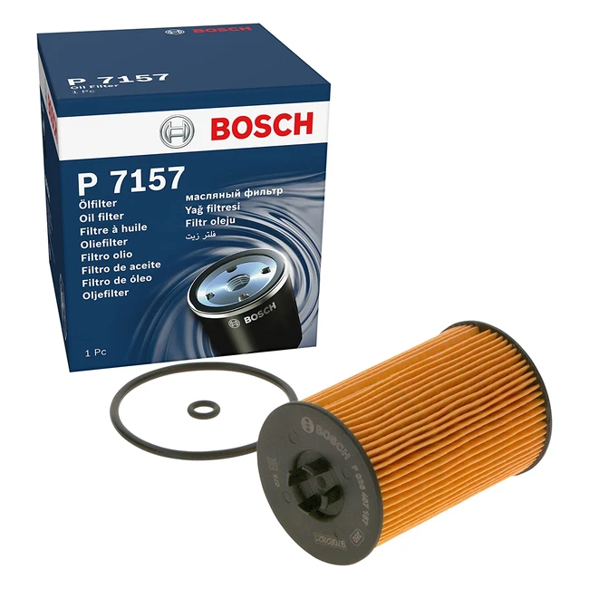 Bosch P7157 Oil Filter - High Dust Retention  Filtration Efficiency