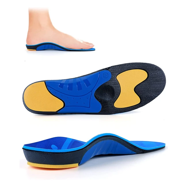 Topsole Orthotic Insoles for Plantar Fasciitis, Arch Support, Flat Feet, Foot Pain - Blue UK5/24cm