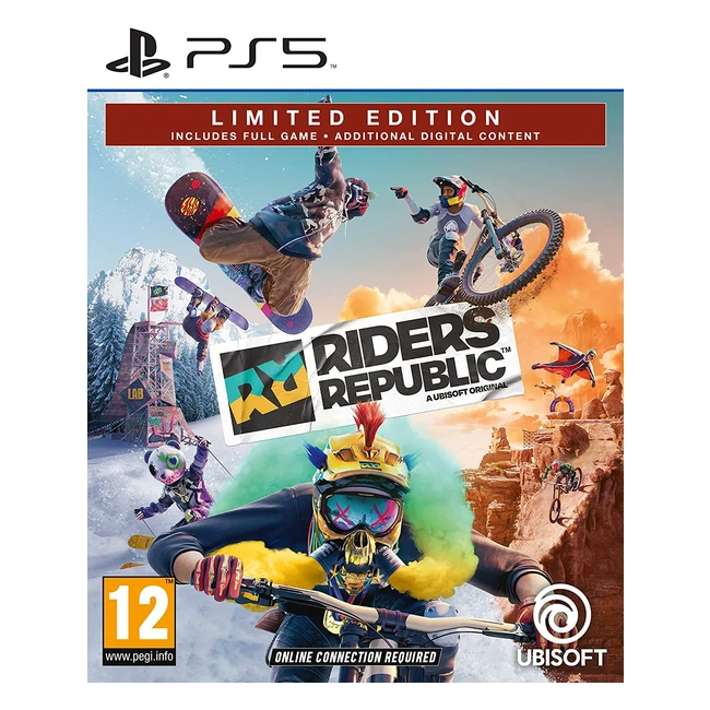Riders Republic Limited Edition PS5 - Massive Multiplayer Playground with Bike, Ski, Snowboard, Wingsuit, and Rocket Wingsuit
