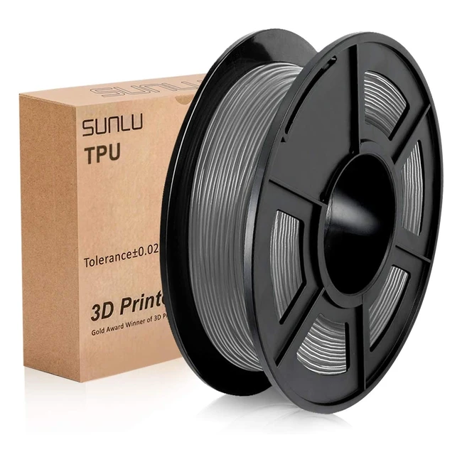 Filament TPU 175mm Sunlu - Faible odeur, précision 0.03mm - 0.5kg - Gris
