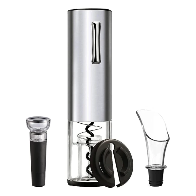 Sacacorchos eléctrico recargable Stone TH - Abrebotellas automático profesional con cortacápsulas, vertedor y tapón de vacío