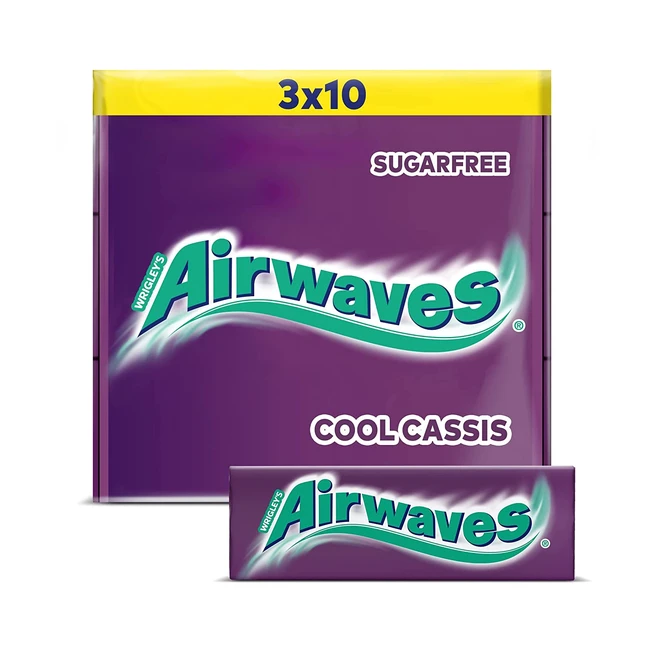 Airwaves Kaugummi Cool Cassis - Zuckerfrei - 20x3x10 Dragees