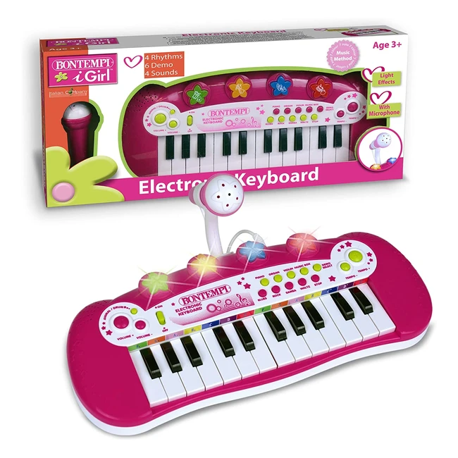 Teclado Electrónico Bontempi 24 Teclas con Micrófono y Luces - Ref. 122971