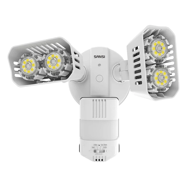 Sansi 18W LED Security Lights Outdoor - Motion Sensor, 1800LM, 5000K Daylight, IP65 Waterproof, Twin Heads, for Garden, Patio, Driveways