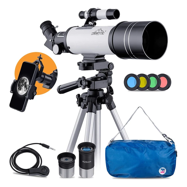 Telescopio Astronomico Bambini 40070mm HD Portatile con Treppiede e Adattatore Smartphone