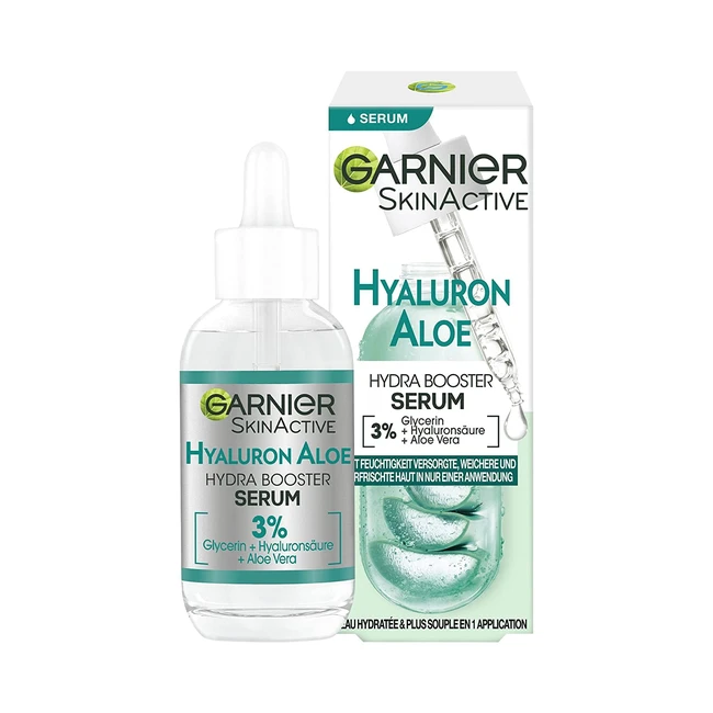 Garnier SkinActive Serum mit Aloe Vera und Hyaluronsäure für straffere und strahlende Haut, 30 ml