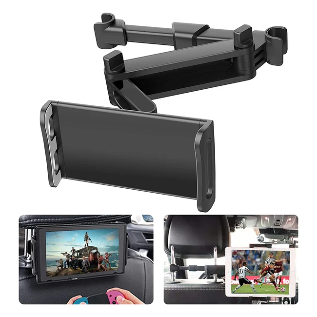 Soporte para tablet en coche Zommuei - 360° de rotación y extensible para iPad, Samsung y más