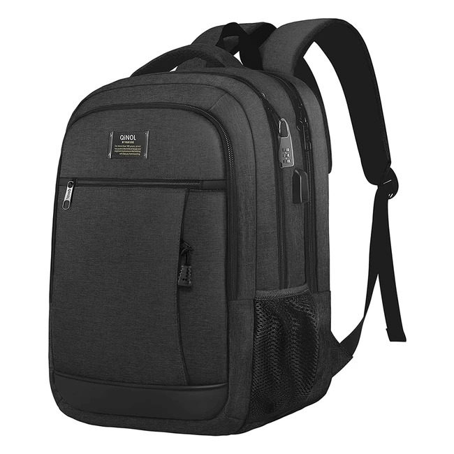 Sac à dos antivol Qinol pour ordinateur portable 15,6 pouces - Grande capacité et fonctionnel pour voyage et affaires