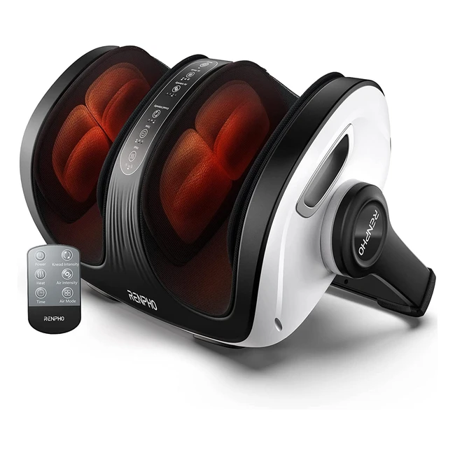 Renpho Foot Massager with Heat and Remote - Shiatsu Deep Kneading and Rolling Calf Massage Machine with Handle