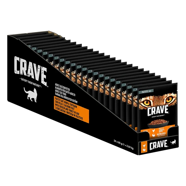 Crave Katzenfutter Paste mit Lachs und Huhn, getreidefrei und proteinreich