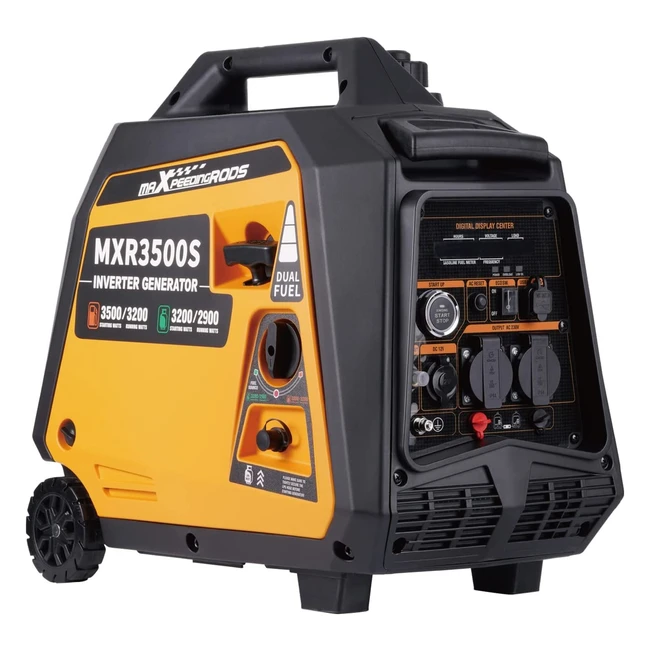 Groupe électrogène silencieux LPG et essence 3500W inverter - Démarrage électrique et télécommande - Prises USB et 230V - Pour camping-car, caravanes, garage et jardin