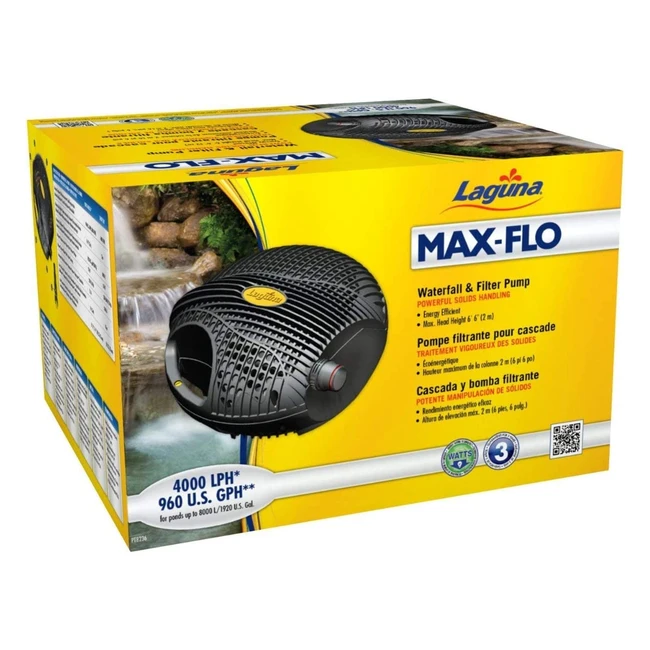 Laguna Max Flo 4000 Pond Pump - Energy Efficient, Powerful Waterfall and Filter Pump