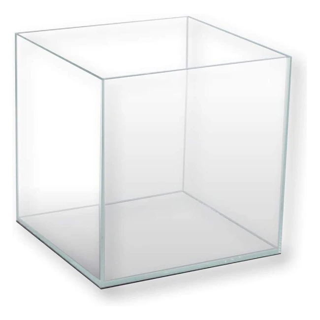 Amtra Nanoscaping Aquarium Tank - 15L Extra Clear Glass Case (25x25x25cm) for Goldfish or Water Turtles with Shock Absorbing Mat