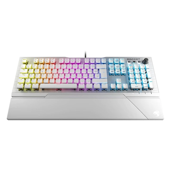 Clavier de jeu mécanique blanc ROCCAT Vulcan 122 RGB LED AIMO, interrupteurs Titan, durable et rétroéclairé touche par touche