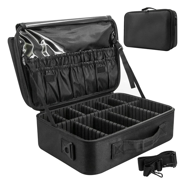 Trousse Maquillage Voyage Professionnel Femme - Rangement Make Up Organisateur Vanity Valise Étanche avec Pinceaux et Compartiments
