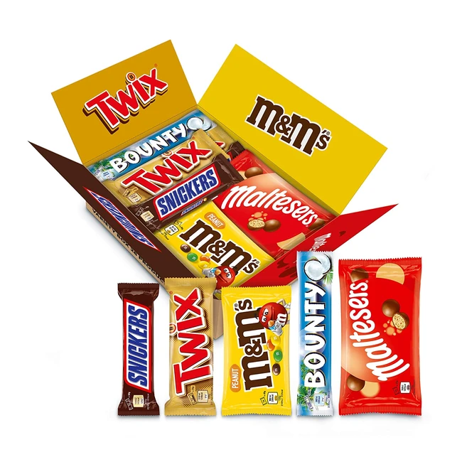 Mars Schokoriegel Box - Snickers, Twix, M&Ms, Bounty, Maltesers - 28-teilig, 1,3 kg