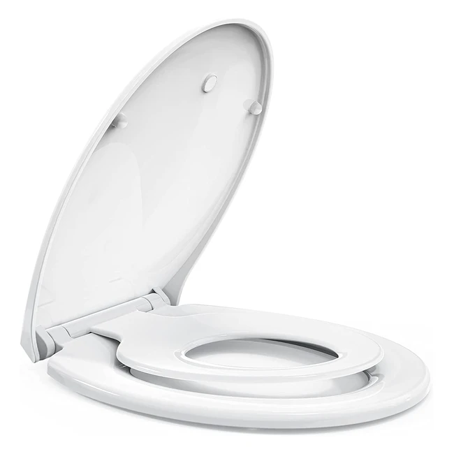 Soft Close Toilet Seat with Quick Release Function - Family Toilet Seat with Chi