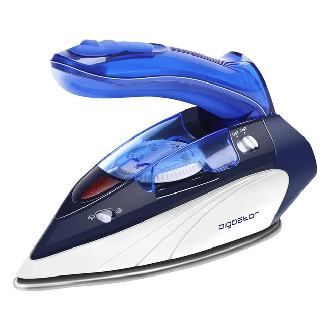 Fer à repasser vapeur de voyage Aigostar - Poignée pliable - Double tension 120V/240V - 1100W - Semelle en acier inoxydable