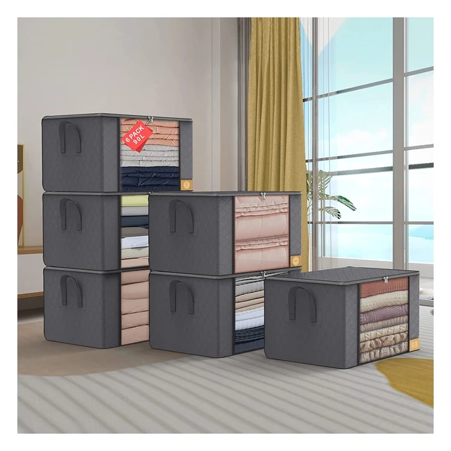 UMISS Clothes and Blanket Storage Bag Organizer - Large Capacity, Reinforced Handles, Breathable Fabric