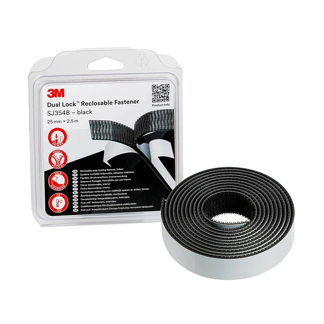 Solutions de fixations amovibles 3M Dual Lock SJ354B - Excellente adhésion sur plastiques - 25mm x 25m