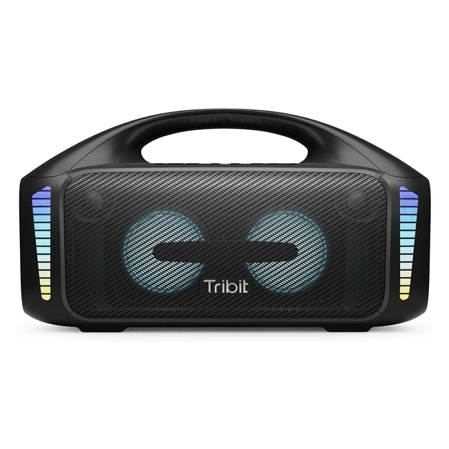 Tribit StormBox Blast Portable Speaker - 90W Loud Stereo Sound with Xbass, LED Light Show, Bluetooth, 53IPX7 Waterproof Speaker, Powerbank, TWS, Custom EQ - 30H Playtime for Outdoor Party
