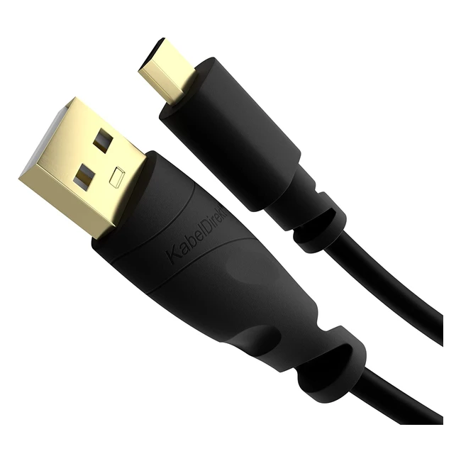 KabelDirekt Micro-USB-Kabel 1m USB 20 Lade- und Datenkabel Schwarz Top-Serie