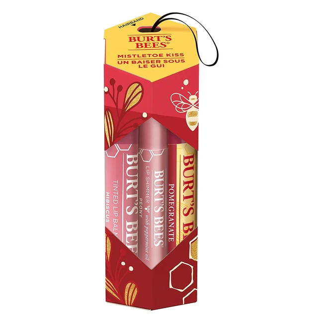 Coffret cadeau pour femme Burts Bees - Soins des lèvres à la grenade, hibiscus et pivoine