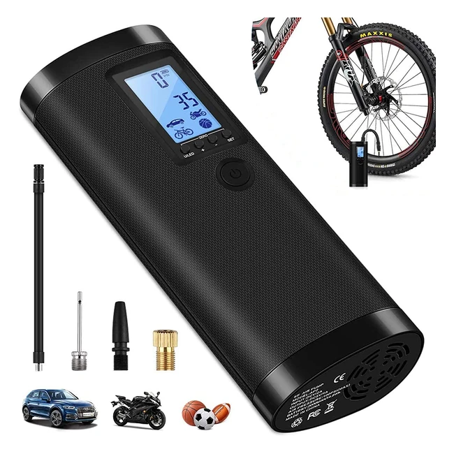 Veeape Portable Air Compressor Mini Tyre Inflator 150PSI Electric Bike Pump 4000mAh - Safe, Reliable, and Portable