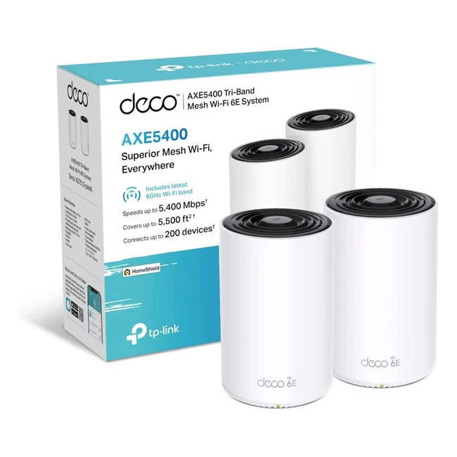 TP-Link Deco XE75 AXE5400 Whole Home Mesh WiFi 6E System - Gigabit Ports, AI-Driven Mesh, Covers up to 5500 ft2, Pack of 2