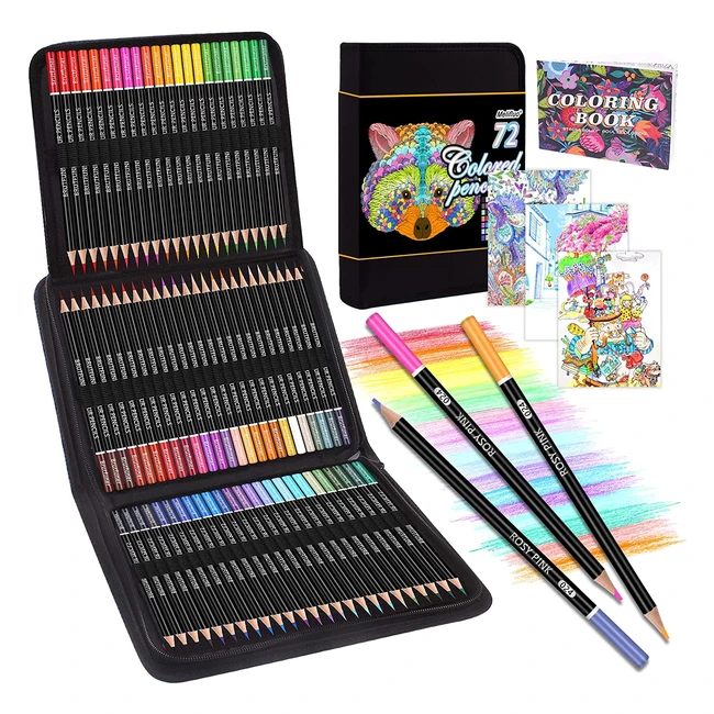 Melifluo 72 Color Pencils Set - Professional Colored Pencils for Artists, Sketching, Shading, Doodling - Portable Zipper Bag Included