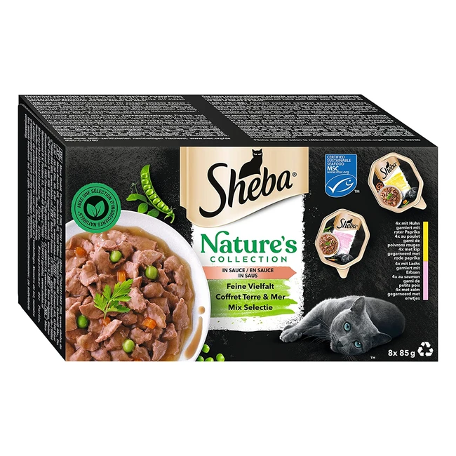 Sheba Nature's Collection in Sauce - Feinstes Nassfutter für Katzen in Schale - MSC-zertifiziert - 32 x 85 g
