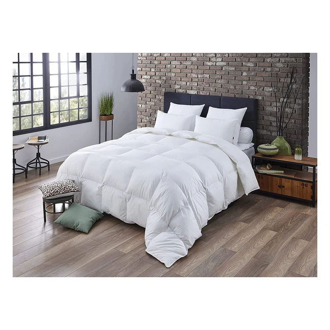 Couette naturelle chaude antiacariens Dodo Mont Blanc 140x200 en percale de coton thermorégulation lavable 40°C