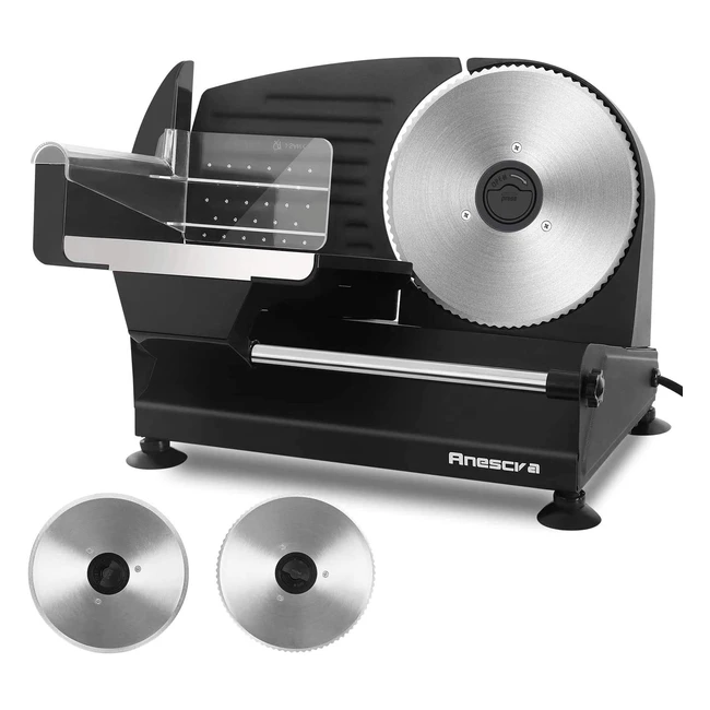 Trancheuse électrique 200W avec 2 lames inox et épaisseur réglable de 0,15mm - Anescra