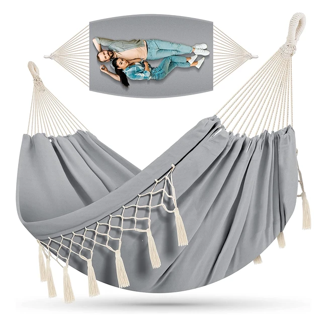 Kesser Hängematte 300 kg max. Belastbarkeit - 320 x 150 cm - für 12 Personen - atmungsaktiv - wetterfest - grau