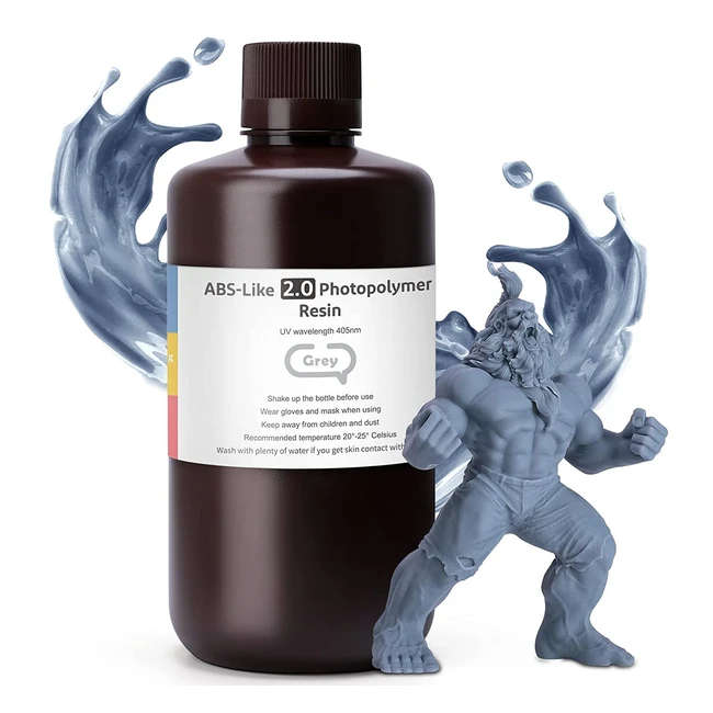 ELEGOO ABSlike 3D-Druckerharz 1000 g, Grau, 405 nm, UV, für LCD/DLP/SLA-Drucker