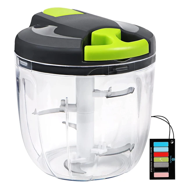 Piranha Pull and Chop Manual Food Chopper - 420 Stainless Steel Blades - 900ml Capacity - Perfect for Onions, Vegetables, Fruits, Nuts, Meat