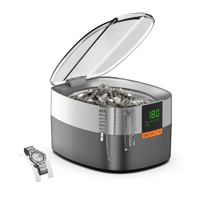 Nettoyant ultrasons pour bijoux Kecoolke 750ml - Sonic cleaner avec minuterie numérique pour lunettes, bagues, pièces de monnaie, bague argent, prothèse dentaire