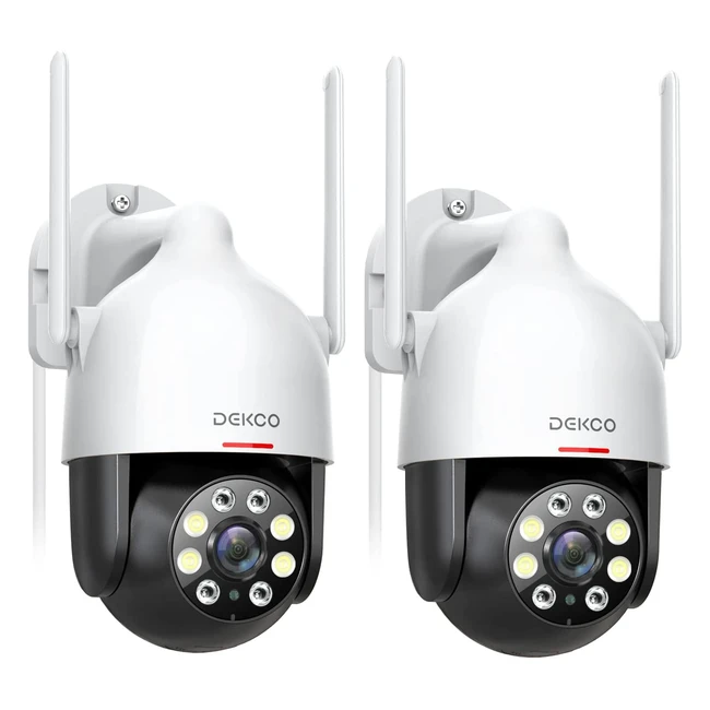 Caméra Surveillance WiFi Extérieure 2K PTZ 360° - Vision Nocturne Couleur - Alerte Instantanée - Étanche IP66 - Lot de 2