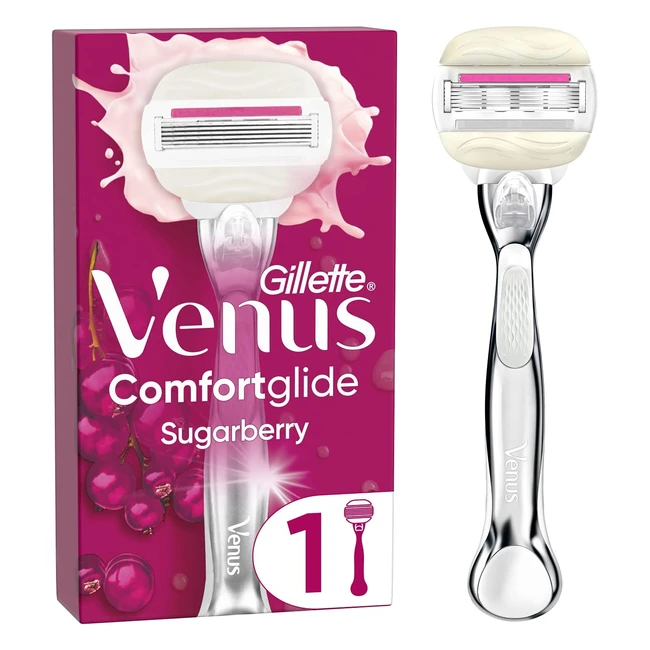 Gillette Venus ComfortGlide Sugarberry Rasierer für Frauen - 5 Klingen - Langanhaltende Glätte