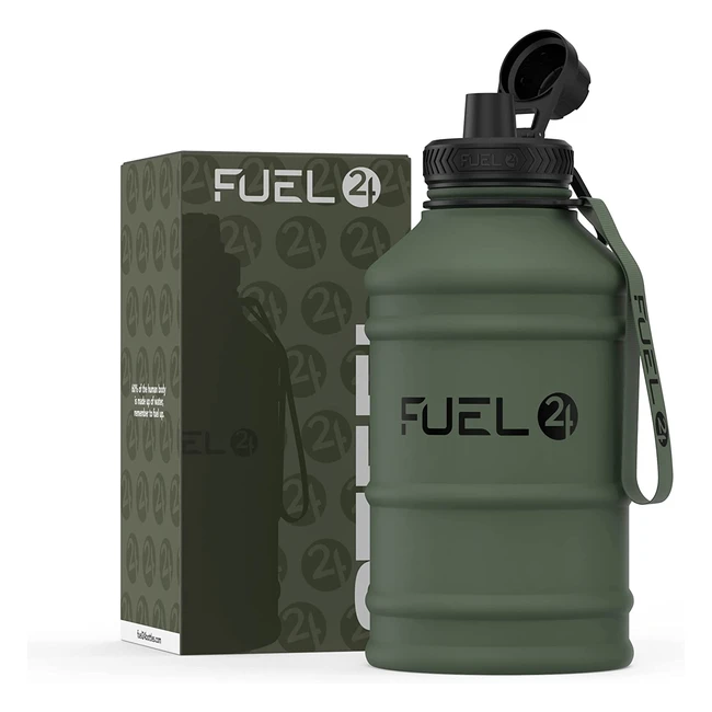 Fuel24 Stainless Steel Jug - Super Durable Leak Proof Large Gym Sports Bottle 