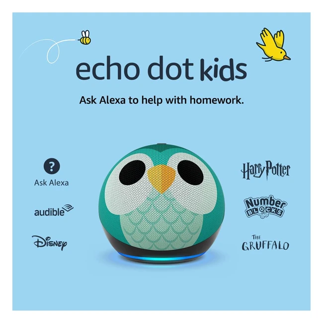Echo Dot Kids 5th Gen 2022 Release - Parental Controls Clear Vocals  Fun Lear