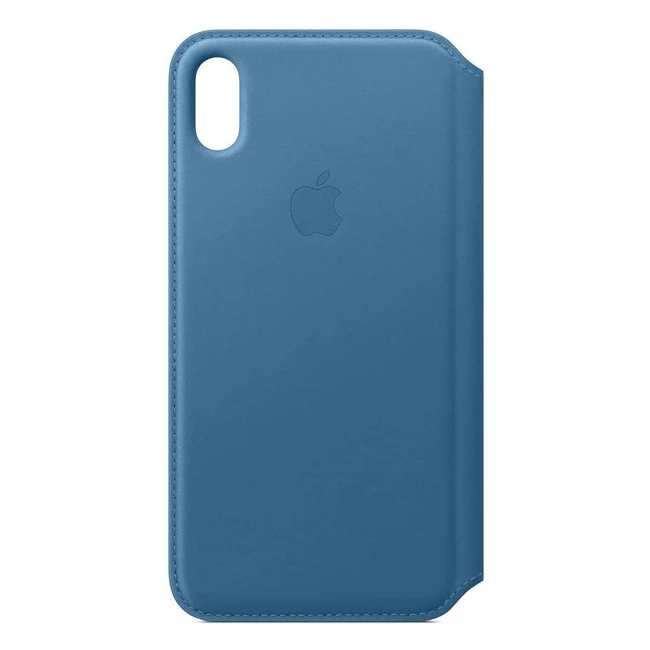 Funda de piel para iPhone XS Max - Apple Leather Folio Azul Cabo