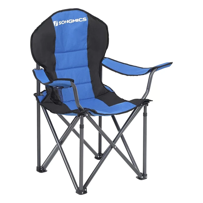 Songmics Foldable Camping Chair - Comfortable Sponge Seat Cup Holder Heavy Dut