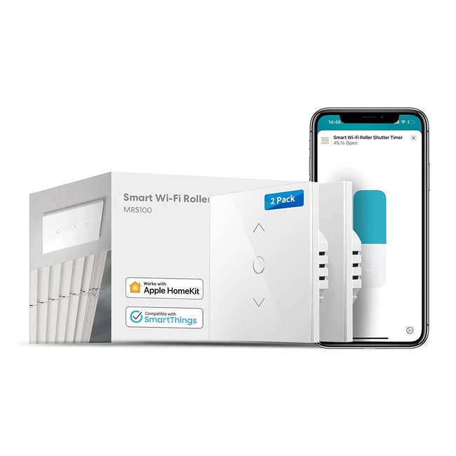 Interrupteur volet roulant fil neutre requis lot de 2 compatible avec HomeKit Alexa et Google Home - Contrôle de pourcentage, commande vocale et à distance
