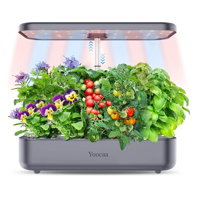 Yoocaa 12 Hydroponics Growing System - Self-Watering LED Indoor Herb Garden for 